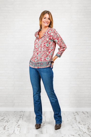 Blusa Lola Coral Flores Grises3 Dulaar Brisa de Dando un Paseo