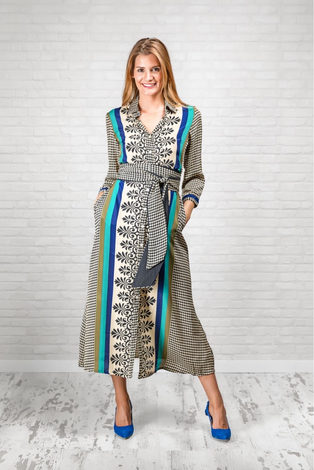 Vestido Camisero Turquesa Dulaar Sardee de Dando un Paseo